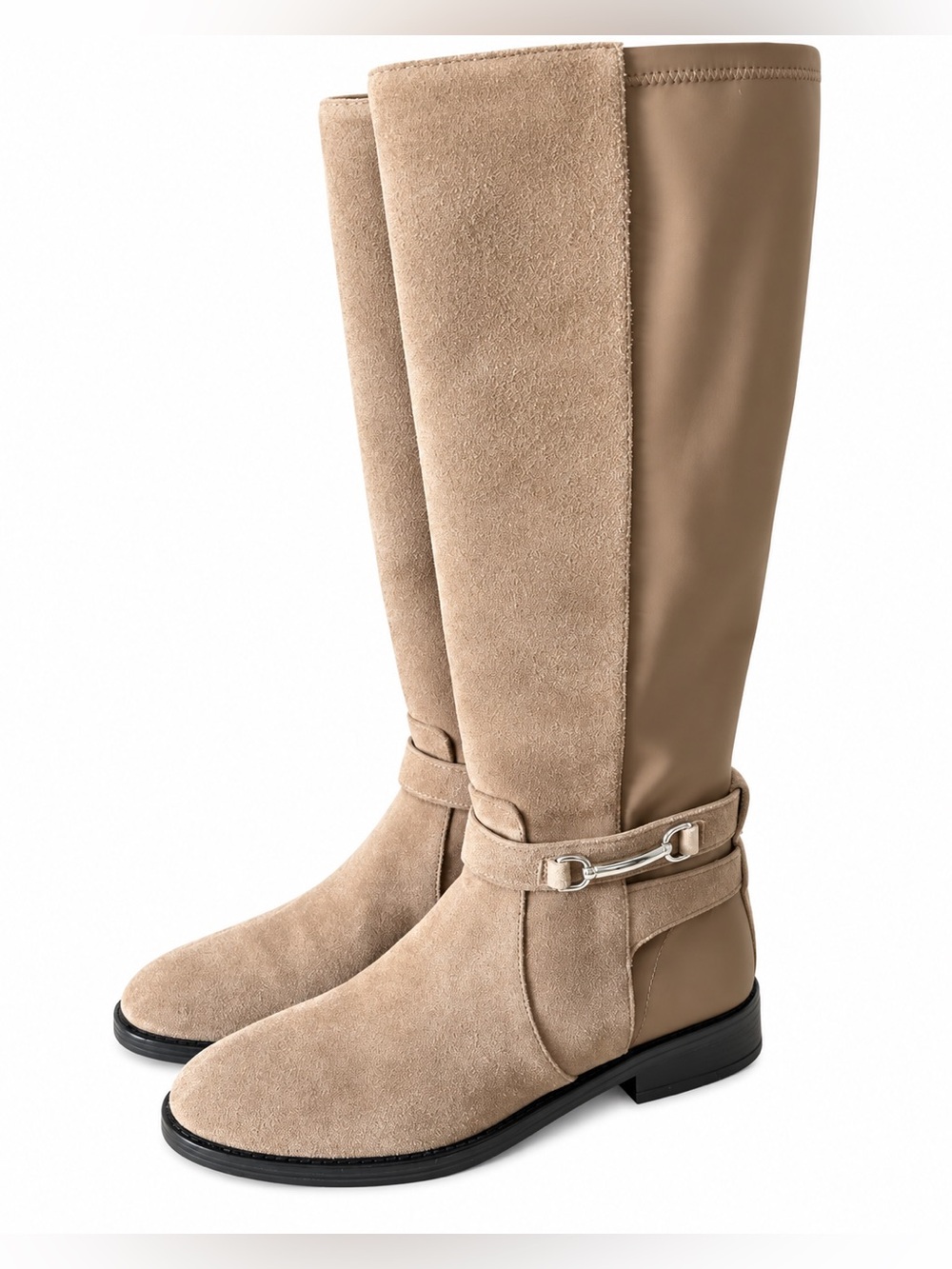 Michael Kors Carson flat Tall Suede Riding Boots in‎ Driftwood